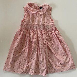 Question Everything London Smocked Pink Stripe Floral Dress, size 5-6